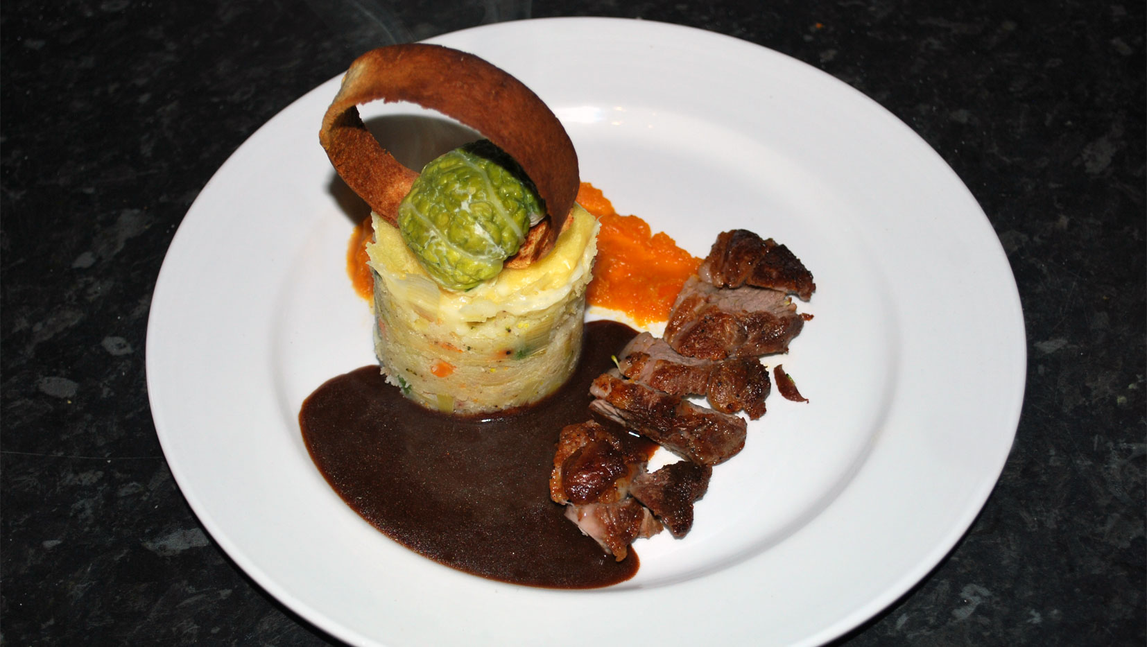 Shoulder of Lamb with Potato Tower